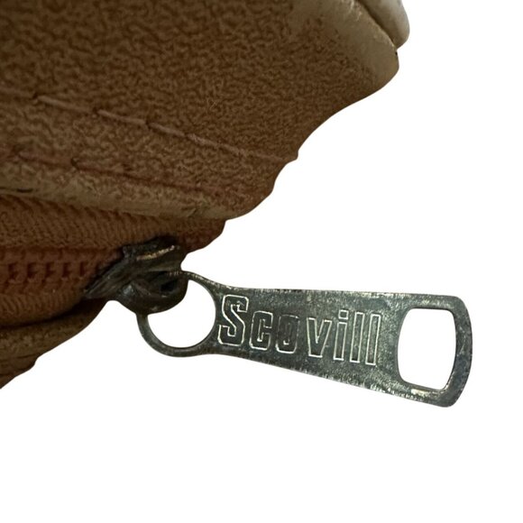 Vintage Brunswick Bowling Ball Bag Two Tone Faux Leather Tan Brown Retro Handles - Picture 5 of 9